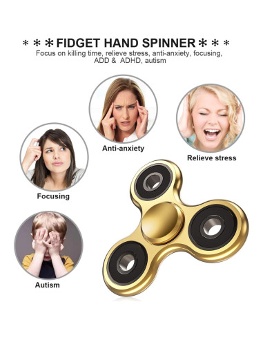 Fidget Spinner ATESSON Antiestrés Metal 12.7cm para Niños