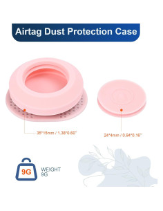 Funda Protectora Silicona para AirTag - 4 Pcs Rosa y Púrpura 2
