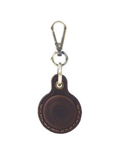 Funda Protectora de Cuero para Apple AirTag AIGUONIU Café