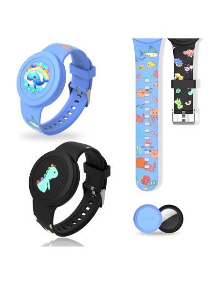 2 Pulseras de Silicona para AirTag Niños BIQIRE Impermeables