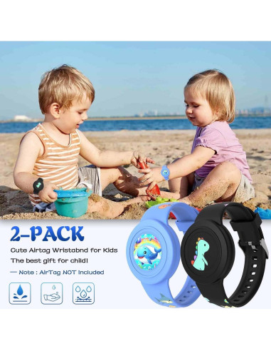2 Pulseras de Silicona para AirTag Niños BIQIRE Impermeables