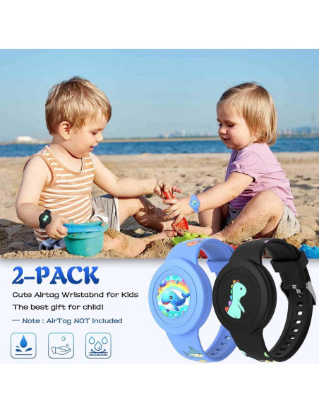 2 Pulseras de Silicona para AirTag Niños BIQIRE Impermeables