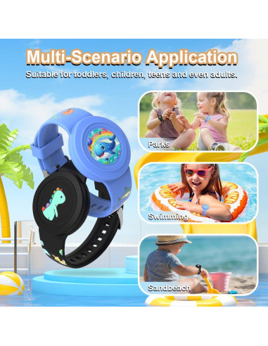 2 Pulseras de Silicona para AirTag Niños BIQIRE Impermeables