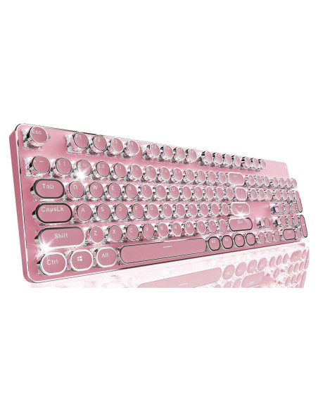 Teclado Mecánico EWEADN TK950 Inalámbrico Rosa 104 Teclas Teclado Mecánico EWEADN TK950 Inalámbrico Rosa 104 Teclas