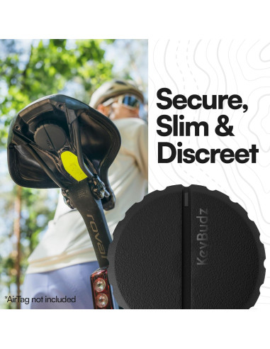 Soporte Adherente KeyBudz Covert para AirTag Negro 1 Paquete