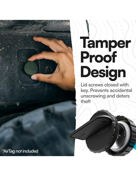 Soporte Adherente KeyBudz Covert para AirTag Negro 1 Paquete Soporte Adherente KeyBudz Covert para AirTag Negro 1 Paquete