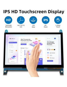 Pantalla Táctil LCD 7" iPistBit 1024x600 HDMI Raspberry Pi 2