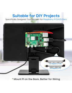 Monitor Táctil 10.1'' ROADOM FHD 1024x600 HDMI Raspberry Pi 2