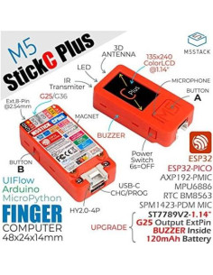 M5Stack M5StickC Plus Kit Desarrollo IoT 16.8g 2.90cm 2