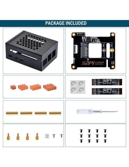 Caja de Metal GeeekPi para Raspberry Pi 5 con PCIe M.2