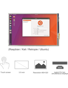 Pantalla Táctil 3.5" JUN-ELECTRON para Raspberry Pi 3 B+ 2