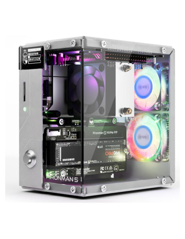 Caja Mini PC Pironman 5 para Raspberry Pi 5 con SSD NVMe