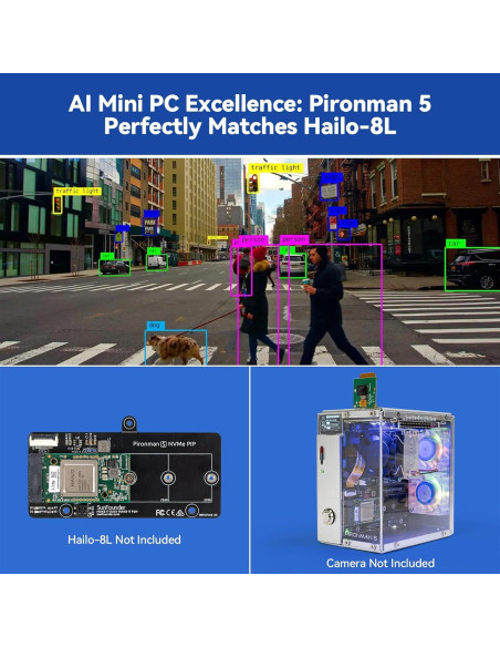 Caja Mini PC Pironman 5 para Raspberry Pi 5 con SSD NVMe