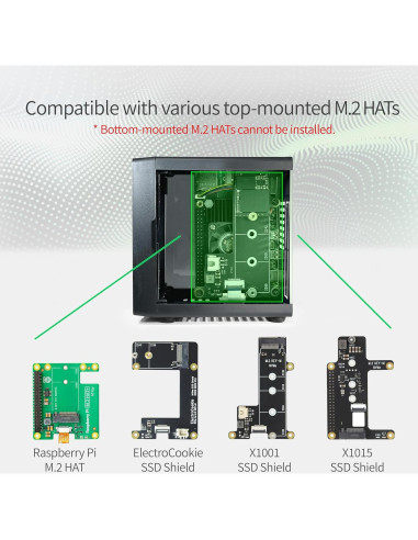 Caja Mini PC ElectroCookie para Raspberry Pi 5 con Enfriador RGB