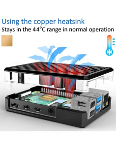 Caja de Aluminio Miuzei para Raspberry Pi 4 con Enfriamiento 2