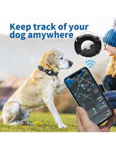 Collar para Perro con Soporte AirTag HUAZHUN Ajustable 40-48 cm 2