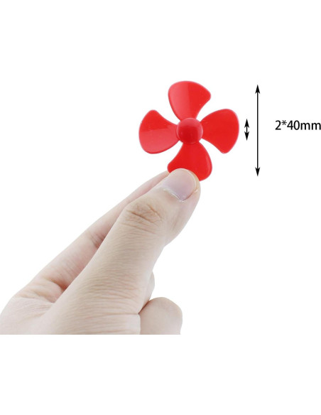 20 Hélices Plásticas 40mm para Motor DC 2mm MTQY