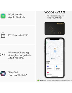 Rastreador de billetera VOCOlinc Air Tag recargable IP67 2