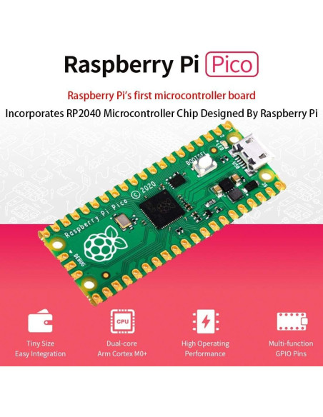 Placa Microcontrolador Raspberry Pi Pico ICEASY 2 Paquete