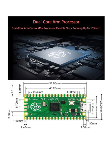 Placa Microcontrolador Raspberry Pi Pico ICEASY 2 Paquete