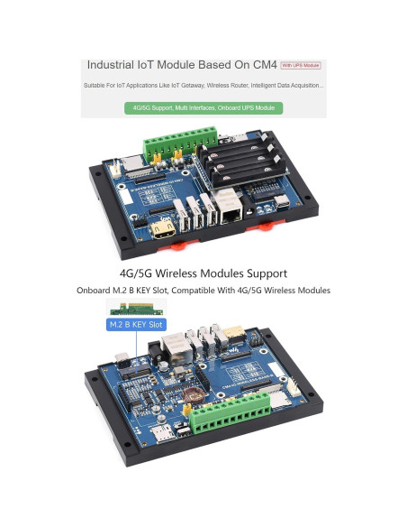 Módulo de Expansión Industrial Waveshare para Raspberry Pi 4G/5G Módulo de Expansión Industrial Waveshare para Raspberry Pi 4G/5G