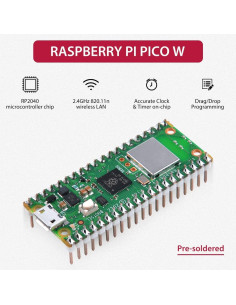 4 Pack Raspberry Pi Pico W DVOZVO con WiFi y conectores 2