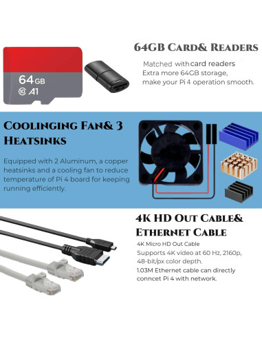 Kit Vemico Raspberry Pi 4 Modelo B 8GB con accesorios