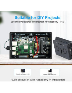Pantalla Táctil 7" IPS Gallagher 1024x600 HDMI para Raspberry Pi 2