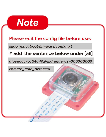Cámara Arducam OwlSight 64MP para Raspberry Pi 4B/5, Enfoque Automático