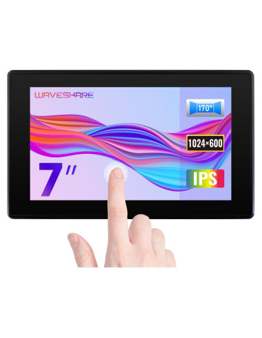 Pantalla Táctil LCD 7" Waveshare 1024x600 HDMI Compatible Raspberry Pi