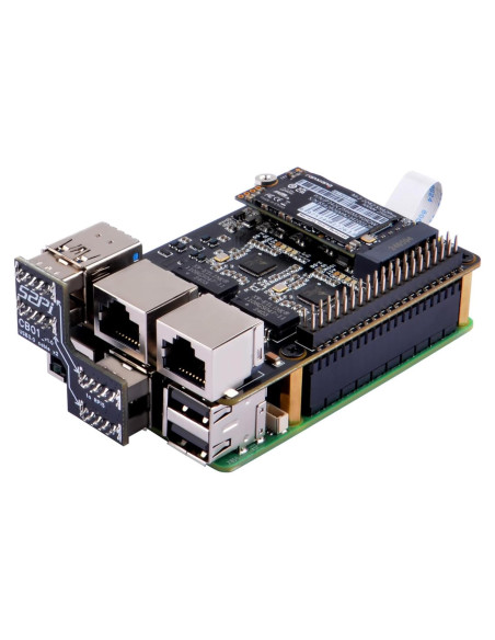 Adaptador Ethernet Dual USB 3.0 a 2.5G GeeekPi U2500 para Raspberry Pi 5