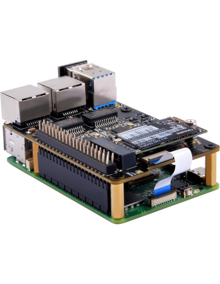 Adaptador Ethernet Dual USB 3.0 a 2.5G GeeekPi U2500 para Raspberry Pi 5