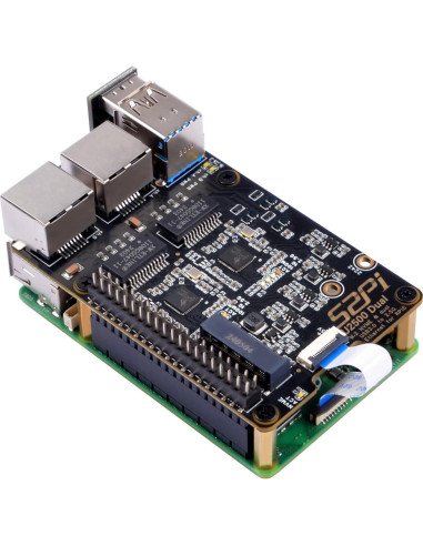 Adaptador Ethernet Dual USB 3.0 a 2.5G GeeekPi U2500 para Raspberry Pi 5