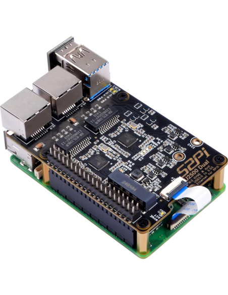 Adaptador Ethernet Dual USB 3.0 a 2.5G GeeekPi U2500 para Raspberry Pi 5