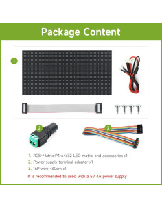 Panel LED RGB 64x32 Waveshare 2048 LEDs Brillo Ajustable 2