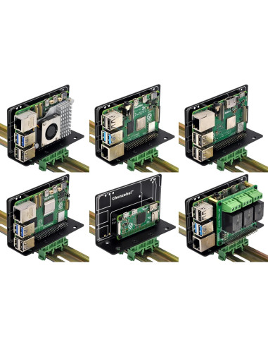 Soporte de Montaje en Riel DIN Electronics-Salon para Raspberry Pi y BeagleBone