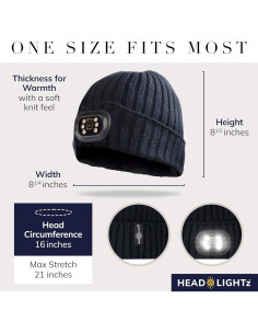 Gorro LED Headlightz Roq Innovation Unisex Recargable 2