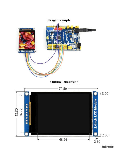 Módulo Pantalla LCD 2.4" UeeKKoo 240x320 RGB SPI TFT
