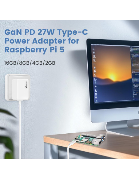 Kit Vemico Raspberry Pi 5 16GB con Enfriador y Fuente 27W