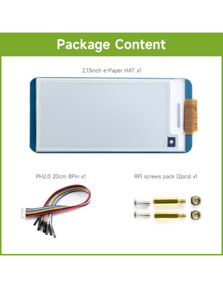 Pantalla E-Paper HAT 2.13" Waveshare 250x122 Raspberry Pi