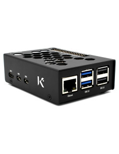 Caja KKSB para Raspberry Pi 5 - Aluminio Negro - Ventilación