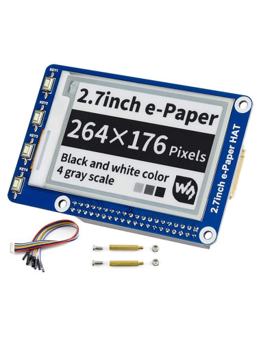 Pantalla E-Ink HAT 2.7" Waveshare 264x176 para Raspberry Pi