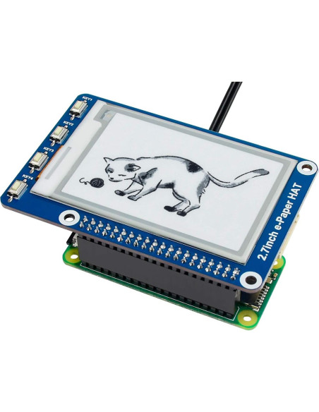 Pantalla E-Ink HAT 2.7" Waveshare 264x176 para Raspberry Pi