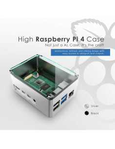 Caja de Aluminio Extra Alta Anidees para Raspberry Pi 4 Plata 2