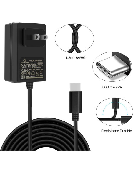 Fuente de Alimentación USB-C PD 27W Geekworm para Raspberry Pi 5