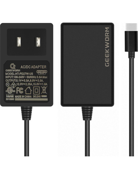 Fuente de Alimentación USB-C PD 27W Geekworm para Raspberry Pi 5