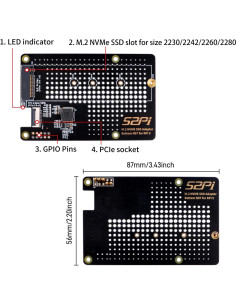 Placa Periférica GeeekPi N07 PCIe M.2 NVMe para Raspberry Pi 5 2