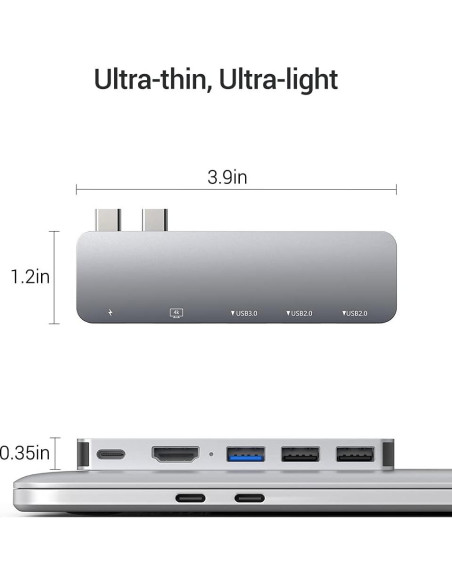 Adaptador USB C RayCue para MacBook Pro/Air 4K HDMI