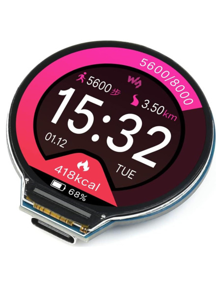 Placa MCU Waveshare RP2040 con LCD 1.28" 240x240 IPS Placa MCU Waveshare RP2040 con LCD 1.28" 240x240 IPS