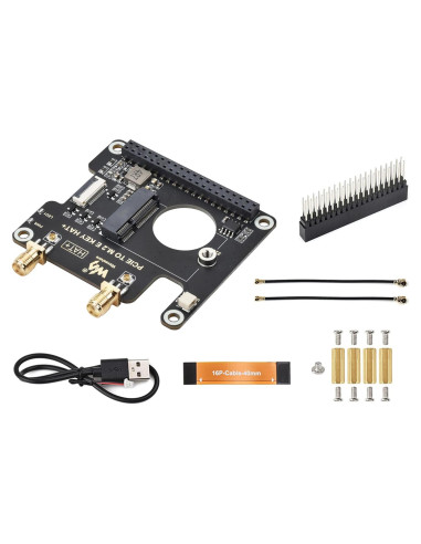 Adaptador HAT PCIe a M.2 E Key Wonrabai para Raspberry Pi 5